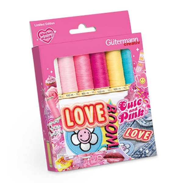 Gütermann Nähfadenset Cute & Pink - Allesnäher mit Applikationen