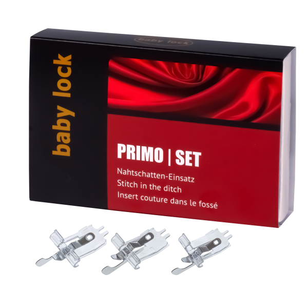tipe.ch – BabyLock Primo Nahtschatten-Set mit drei Einsätzen für präzise Nahtführung und dekorative Coverstiche.