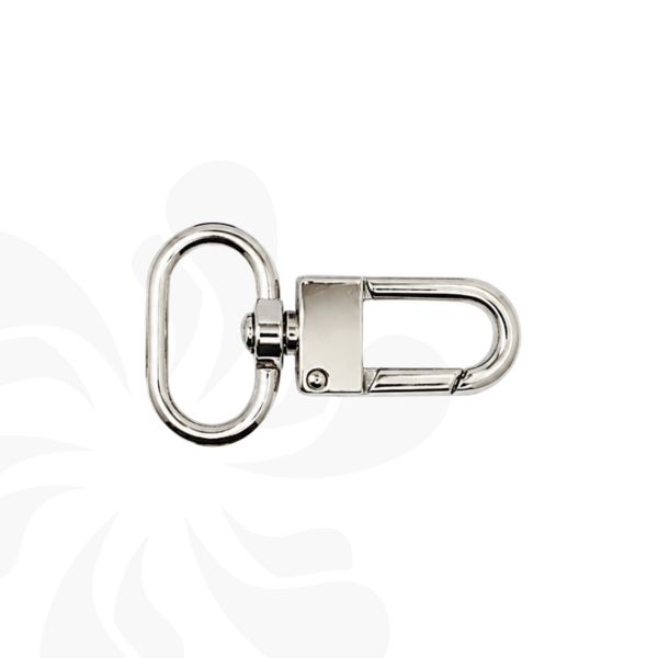 tipe.ch – Drehbarer Karabinerhaken Silber für 20 mm breite Bänder, ideal für Taschen, Lanyards und Schlüsselanhänger