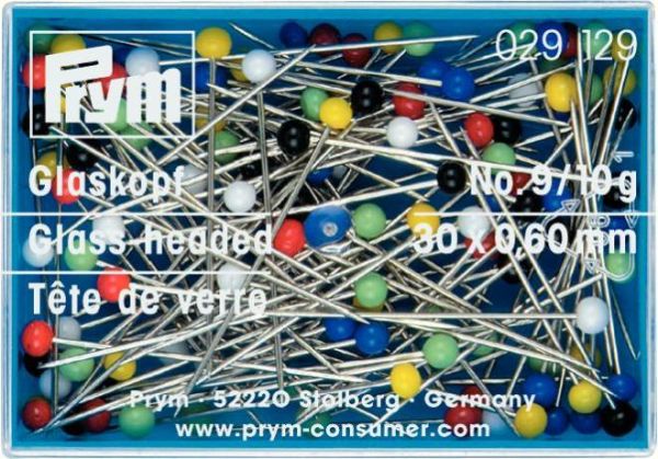 Tipe.ch - Stecknadeln mit bunten Glasköpfen in Aufbewahrungsdose von Prym