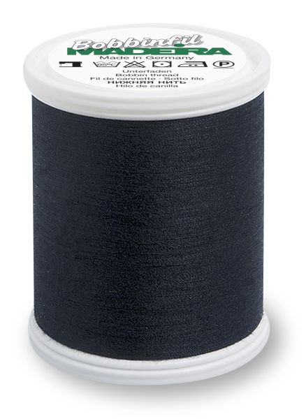 tipe.ch – Madeira Bobbinfil Untergarn No. 70 in Schwarz, reissfestes Polyester-Untergarn für präzises Maschinensticken