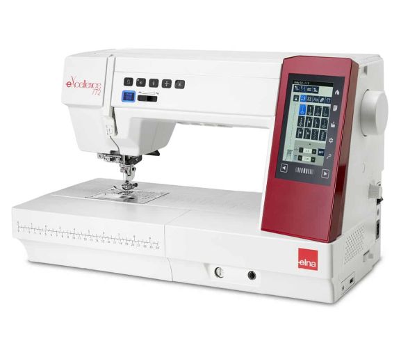tipe.ch – Elna eXcellence 772 Nähmaschine mit grosser Arbeitsfläche und Touchscreen für kreative Nähprojekte